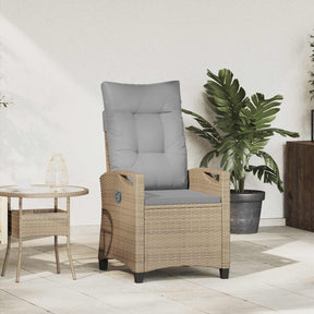 Vidaxl verstelbare tuinstoel beige en licht grijs 56 x 60 x 112 cm