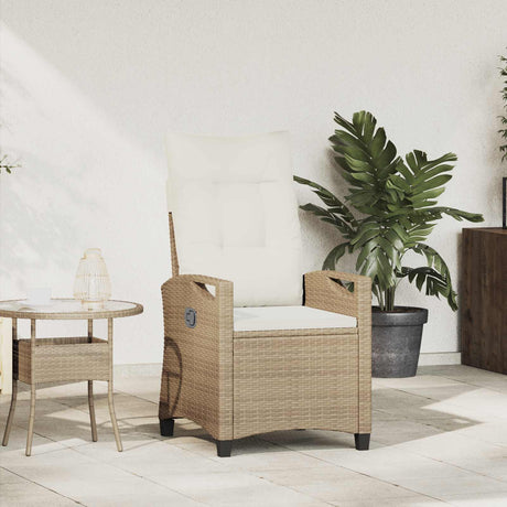 Vidaxl verstelbare tuinstoel beige en crème 56 x 60 x 112 cm