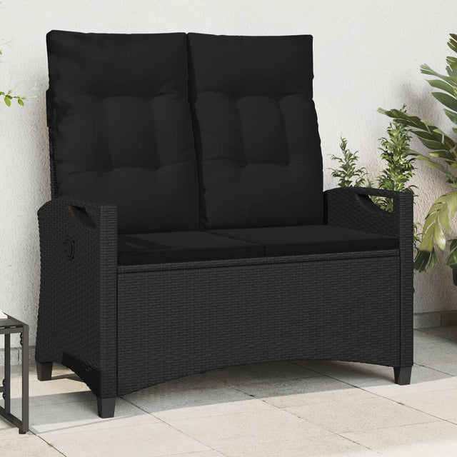 Vidaxl tuinbank met kussen zwart 105 x 60 x 112 cm staal en polyester