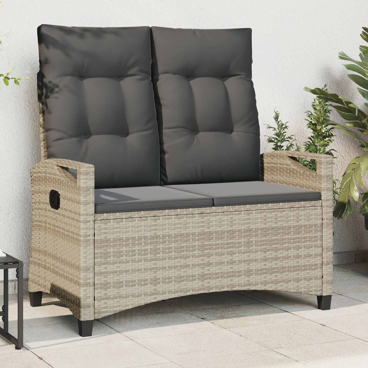 Vidaxl tuinbank met kussen 105 x 60 x 112 cm staal