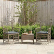 Vidaxl tuinstoelen 2 st grijs pe rattan, staal en polyester stof