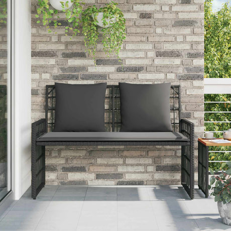 Vidaxl tuinbank 2 -seater 116 x 55 x 82 cm staal en poly rattan
