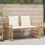 Vidaxl tuinbank 2 -seater 116 x 55 x 82 cm staal en poly rattan