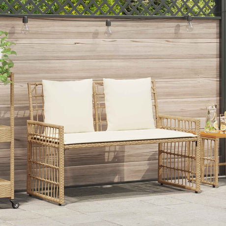 Vidaxl tuinbank 2 -seater 116 x 55 x 82 cm staal en poly rattan