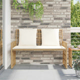 Vidaxl tuinbank 2 -seater 116 x 55 x 82 cm staal en poly rattan