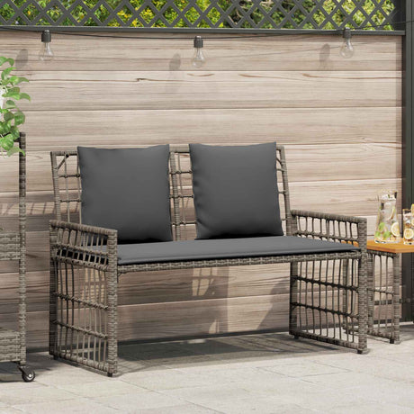 Vidaxl tuinbank 2 -seater 116 x 55 x 82 cm staal en poly rattan