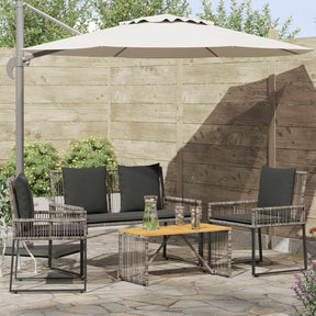 Vidaxl buitenmeubelset 9 st grijs en donkergrijs poly rattan