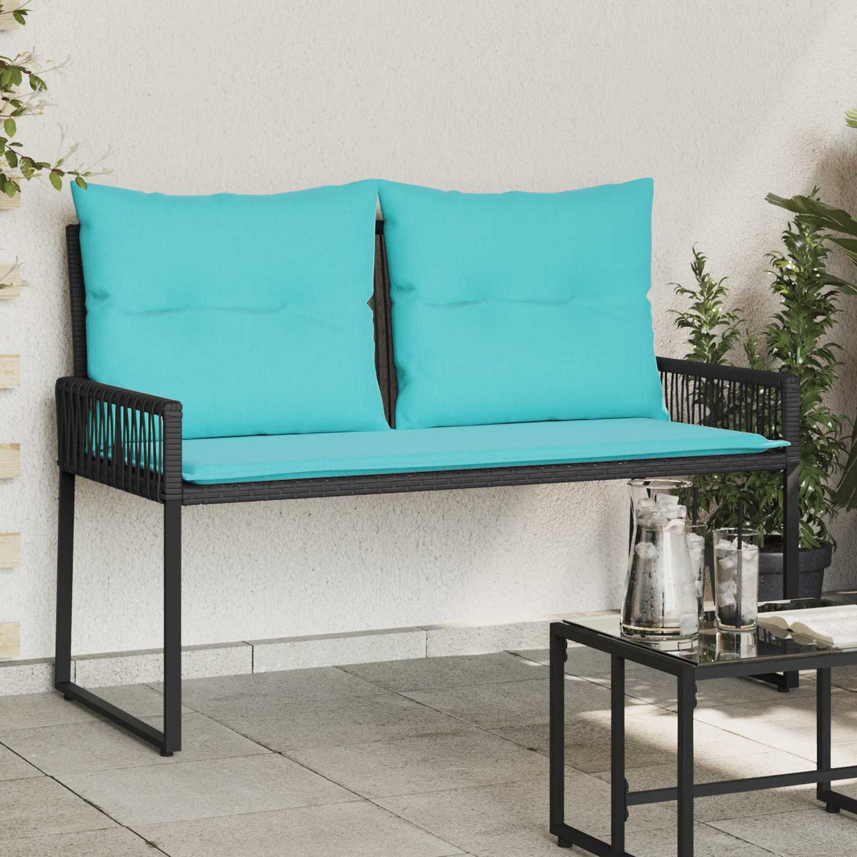 Vidaxl tuinbank 2 -seater 4 st 110 x 59 x 82 cm poly rattan