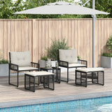 Vidaxl buitenmeubelset 5 st zwart en wit
