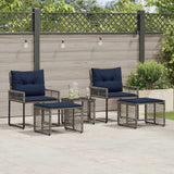 Vidaxl buitenmeubelset 5 st grijs en marineblauw