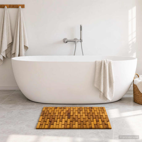 Vidaxl badmatten 2 st naturel 44 x 60 cm massief acaciahout