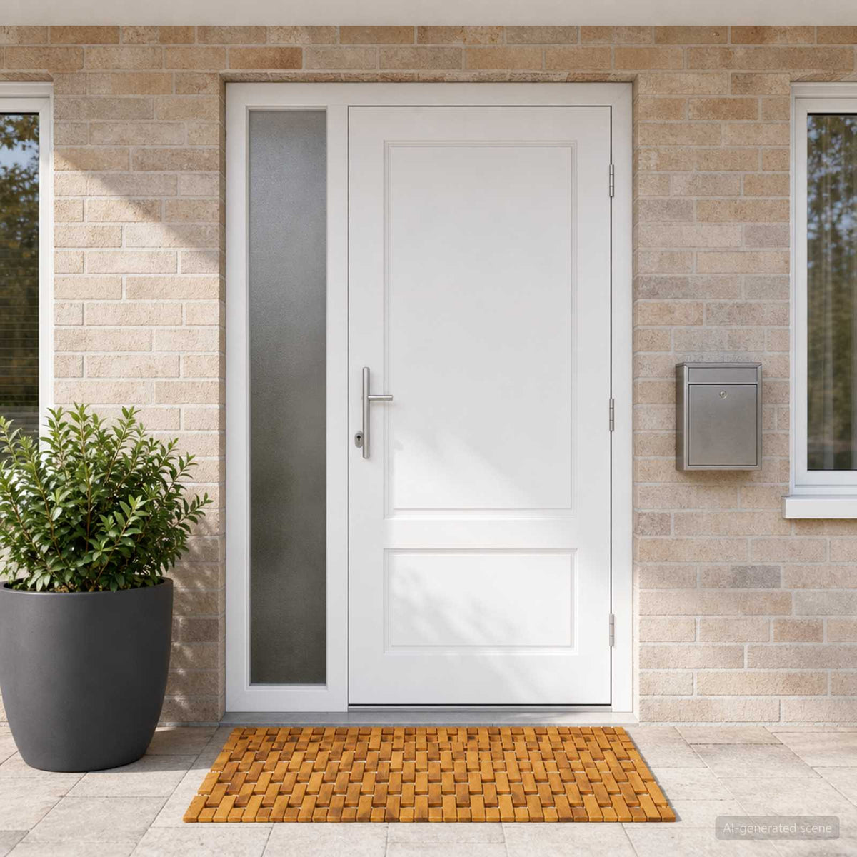 Vidaxl badmatten naturel 55 x 80 cm massief acaciahout