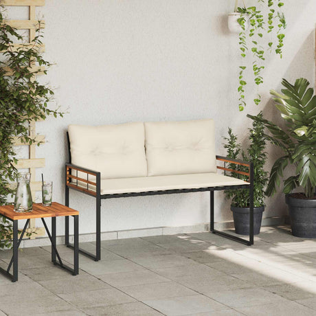 Vidaxl houten laag bank 114 x 55 x 77 cm crème rechthoekig