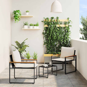 Vidaxl meubelsets 3 st zwart en cream wit rattan