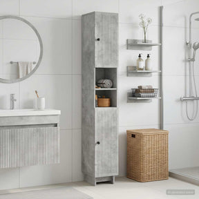 Vidaxl badkamerkast met open plank ede betongrijs 30 x 31 x 190 cm