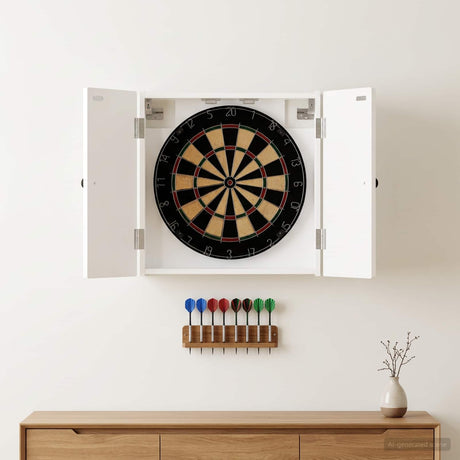 Vidaxl dartbord kabinet breda hoogglans wit 52,5 x 10,5 x 53,5 cm