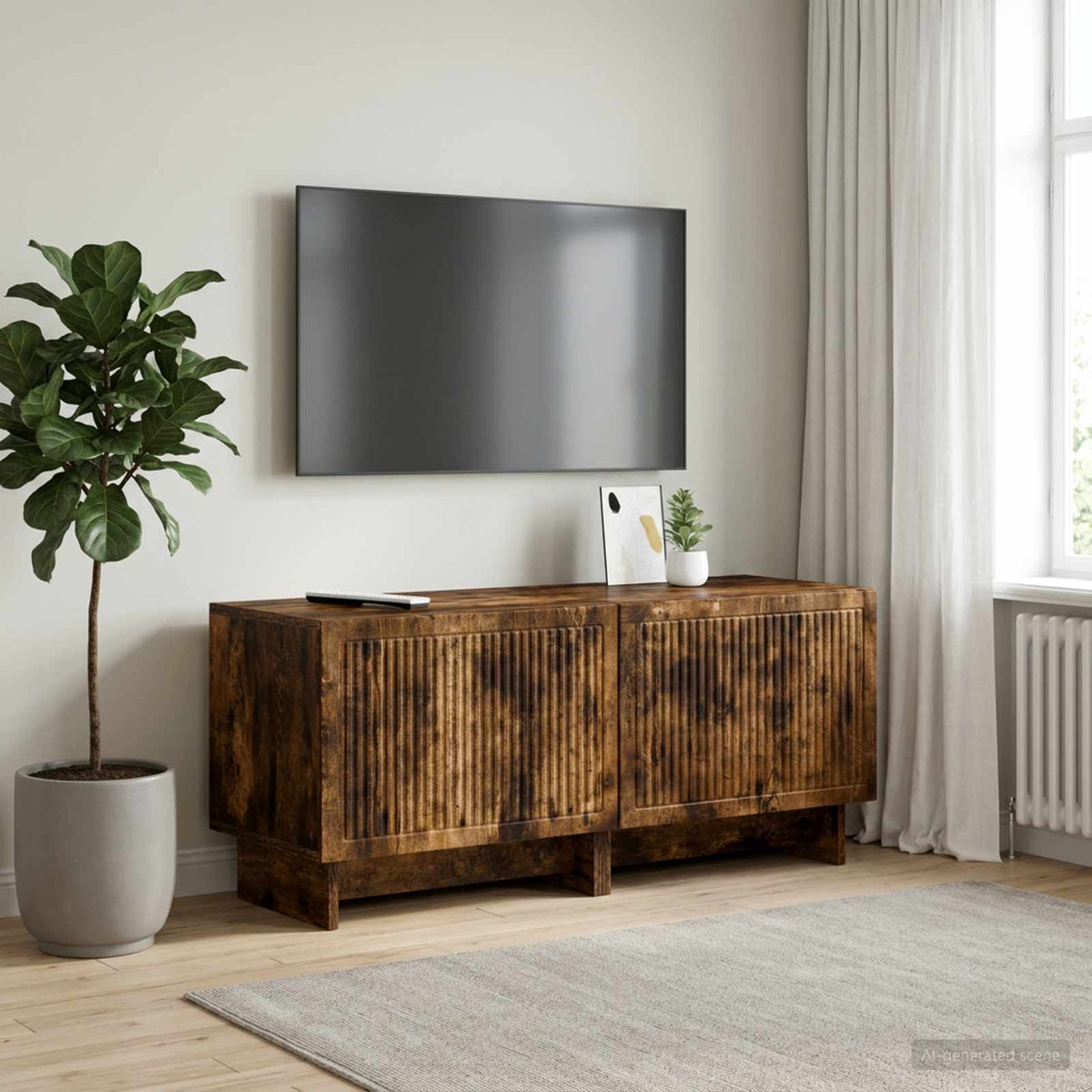 Vidaxl tv-meubel gerookt eiken bewerkt hout