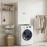 Vidaxl toiletkast ede hoogglans wit 66 x 25,5 x 190 cm bewerkt hout