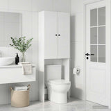 Vidaxl toiletkast ede hoogglans wit 66 x 25,5 x 190 cm bewerkt hout