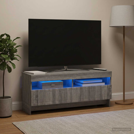 Vidaxl led tv-meubel ede 100 x 35 x 43 cm grijs sonoma bewerkt hout