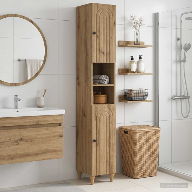 Vidaxl badkamerkast met open plank alkmaar artisanaal eiken