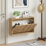 Vidaxl wandgemonteerde schoenkast alkmaar 71 x 17 x 43 cm bewerkt hout