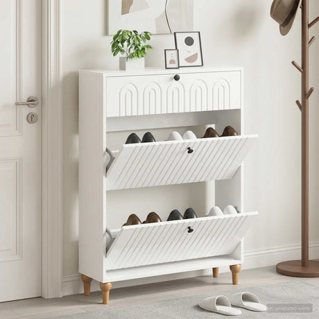 Vidaxl schoenenkast alkmaar 78 x 24 x 103 cm bewerkt hout