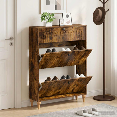 Vidaxl schoenenkast alkmaar 78 x 24 x 103 cm bewerkt hout