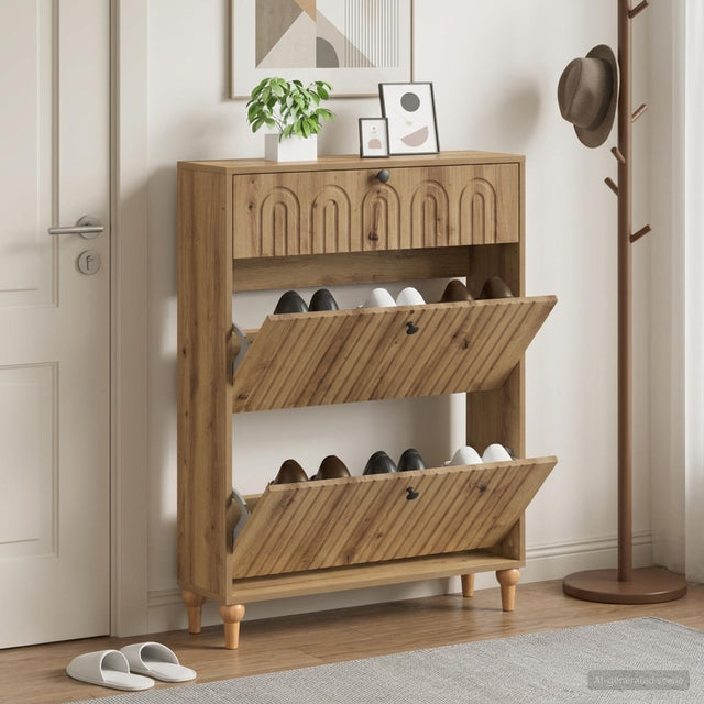 Vidaxl schoenenkast alkmaar 78 x 24 x 103 cm bewerkt hout