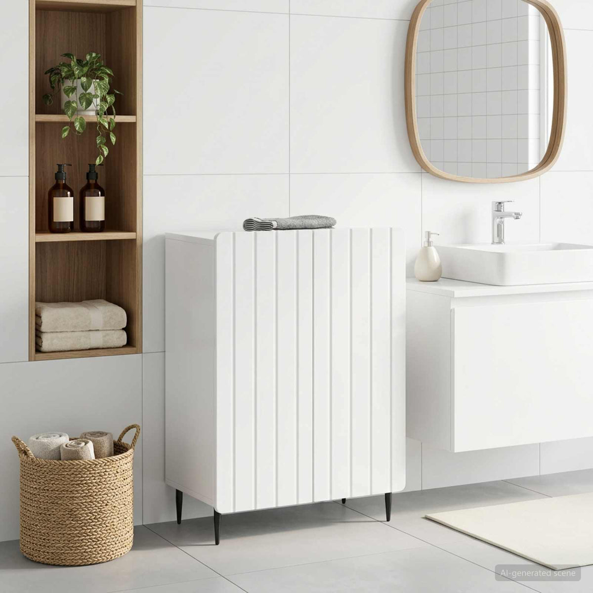 Vidaxl badkamer opbergkast zwolle hoogglans wit 59,5 x 31 x 79,5 cm