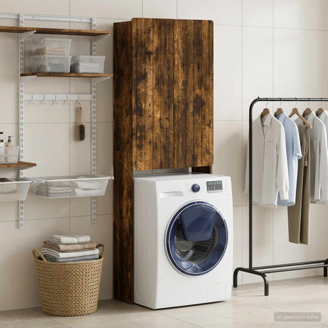 Vidaxl toiletkast zwolle gerookt eiken 66 x 25,5 x 190 cm bewerkt hout