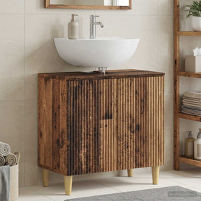 Vidaxl badkamer wastafelkast arnhem oud hout 59,5 x 31,5 x 59 cm