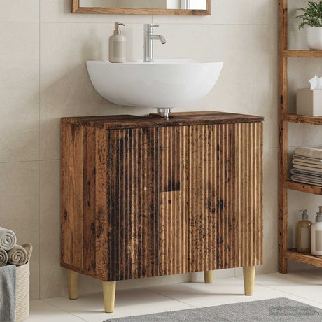 Vidaxl badkamer wastafelkast arnhem oud hout 59,5 x 31,5 x 59 cm