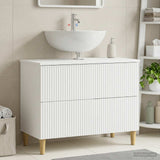 Vidaxl badkamer wastafelkast arnhem wit 82 x 41 x 59 cm bewerkt hout