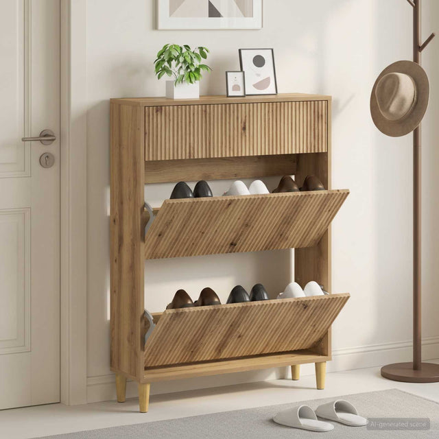 Vidaxl schoenenkast arnhem 78 x 24 x 103 cm bewerkt hout