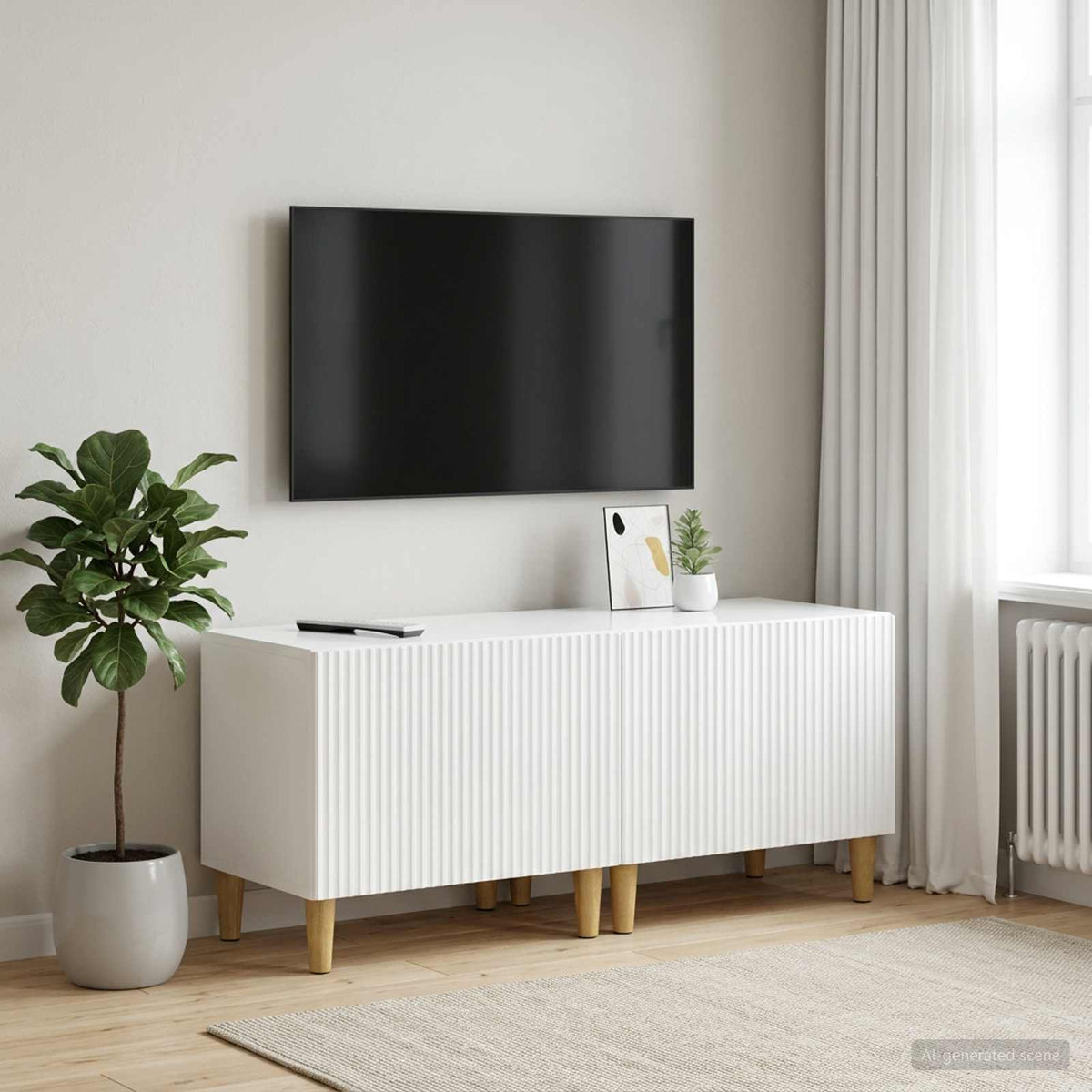 Vidaxl tv-meubel hoogglans wit bewerkt hout