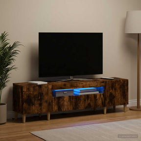 Vidaxl led tv-meubel arnhem 153 x 35 x 43 cm gerookt eiken