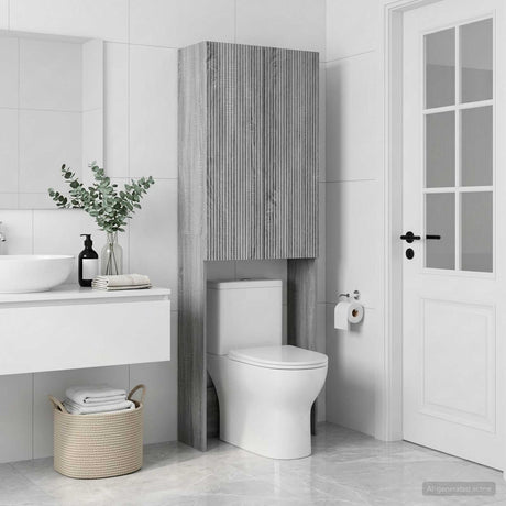 Vidaxl toiletkast arnhem grijs sonoma 66 x 25,5 x 190 cm bewerkt hout