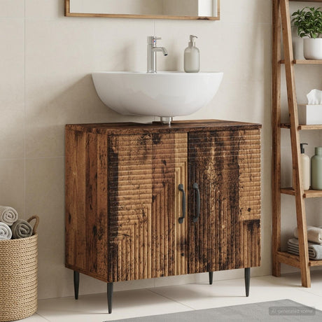 Vidaxl badkamer wastafelkast haarlem oud hout 59,5 x 31,5 x 59 cm