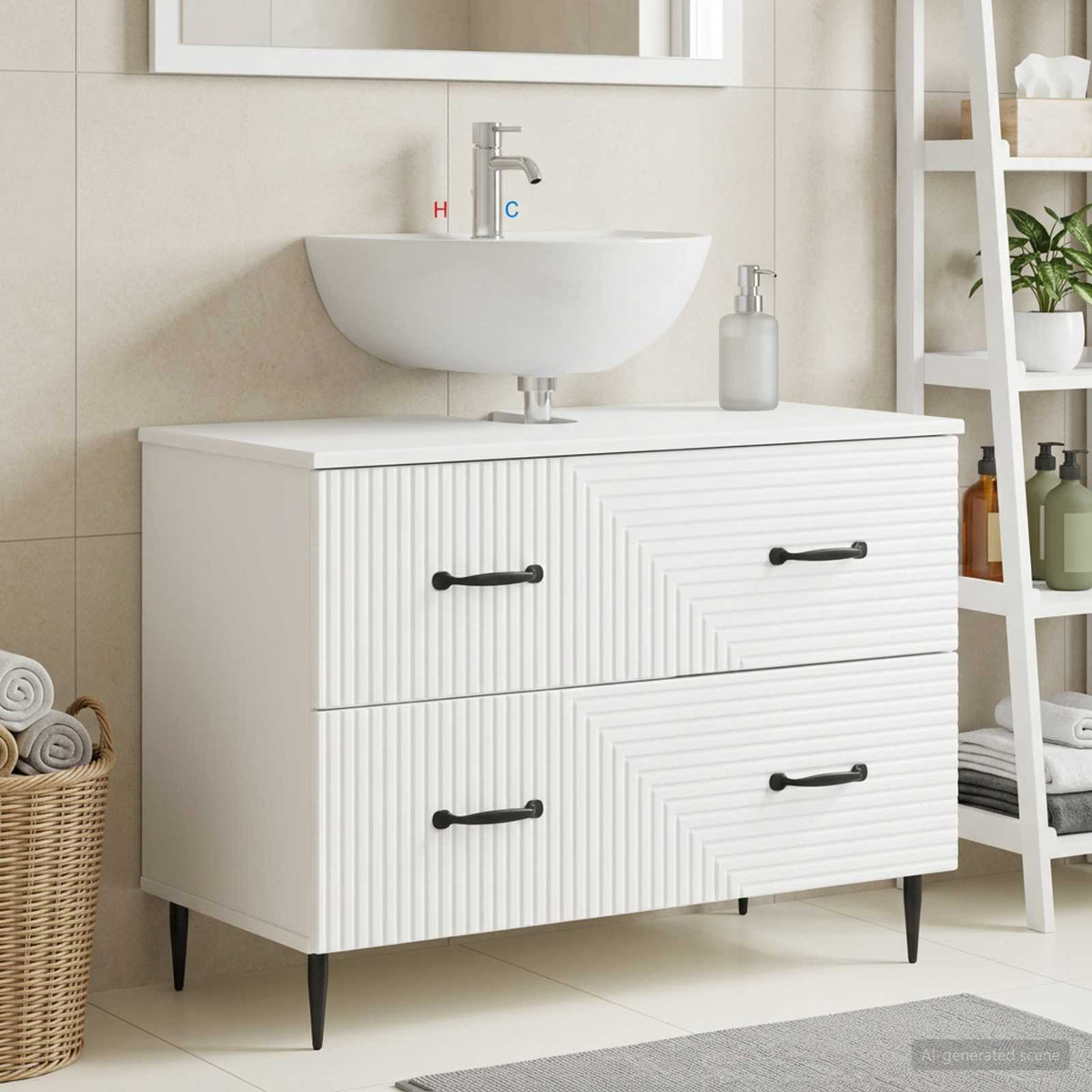 Vidaxl badkamer wastafelkast haarlem wit 82 x 41 x 58,5 cm
