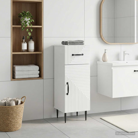 Vidaxl badkamer opbergkast haarlem wit 30 x 31 x 80 cm bewerkt hout