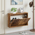 Vidaxl wandgemonteerde schoenkast haarlem 71 x 17 x 43 cm bewerkt hout