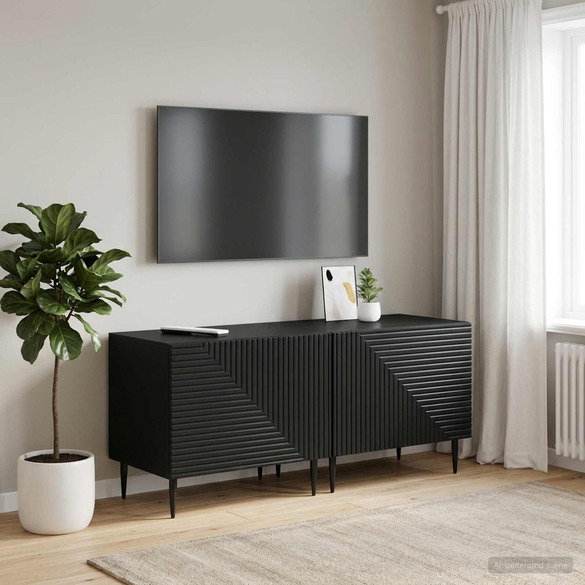 Vidaxl tv-meubel zwart bewerkt hout
