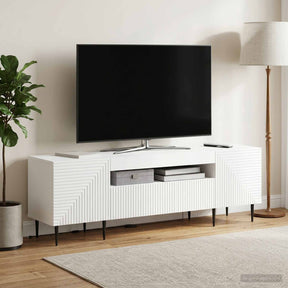 Vidaxl led tv-meubel haarlem 153 x 35 x 43 cm wit bewerkt hout