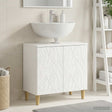 Vidaxl badkamer wastafelkast delft hoogglans wit 59,5 x 31,5 x 59 cm