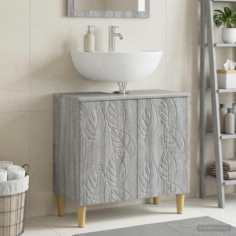 Vidaxl badkamer wastafelkast delft grijs sonoma 59,5 x 31,5 x 59 cm