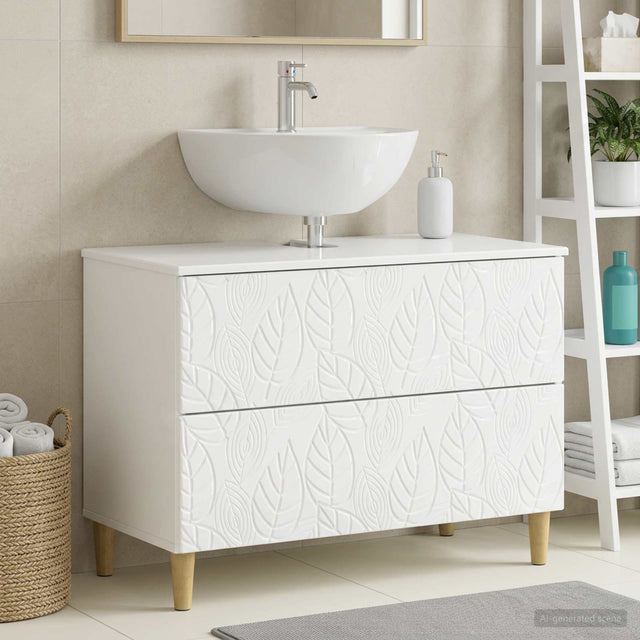 Vidaxl badkamer wastafelkast delft hoogglans wit 82 x 41 x 59 cm
