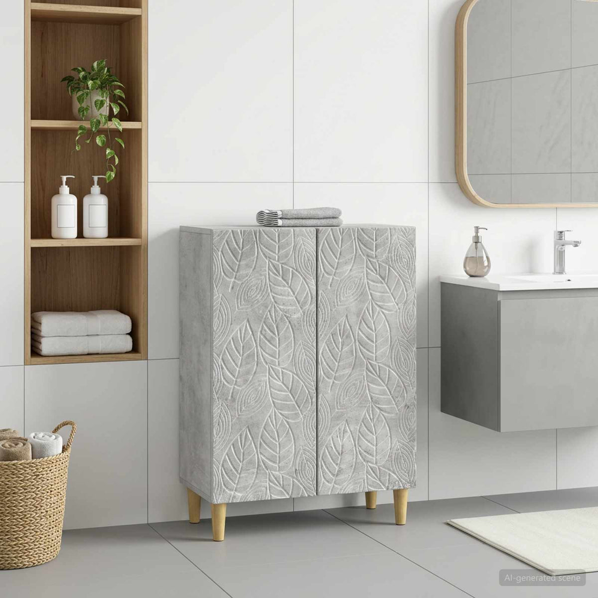Vidaxl badkamer opbergkast delft betongrijs 59,5 x 31 x 80 cm