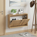 Vidaxl wandgemonteerde schoenkast delft 71 x 17 x 43 cm bewerkt hout