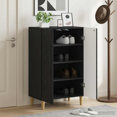 Vidaxl schoenenkast delft 59,5 x 39,5 x 90 cm bewerkt hout zwart